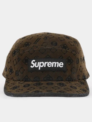 patch logo flock denim camp cap FW24H94 BLACK - SUPREME - BALAAN 1