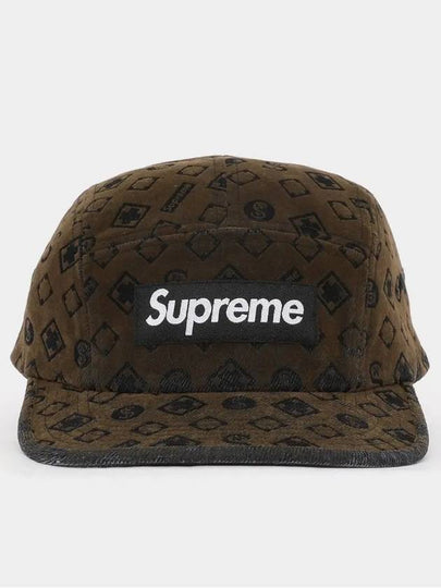 patch logo flock denim camp cap FW24H94 BLACK - SUPREME - BALAAN 2