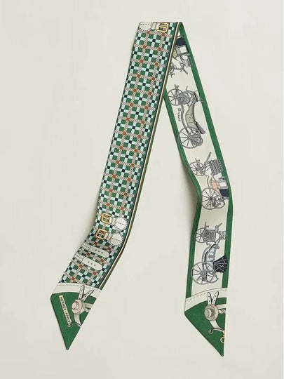 Les Voitures Nouvelles Twilly Scarf Green - HERMES - BALAAN 2