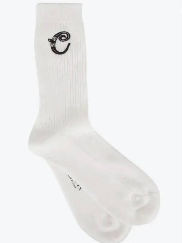 Logo Embroidery Socks Ivory - DIOR - BALAAN 2