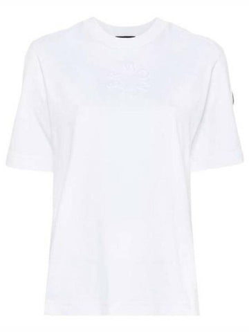 Embossed Logo Short Sleeve T-Shirt White - MONCLER - BALAAN 1