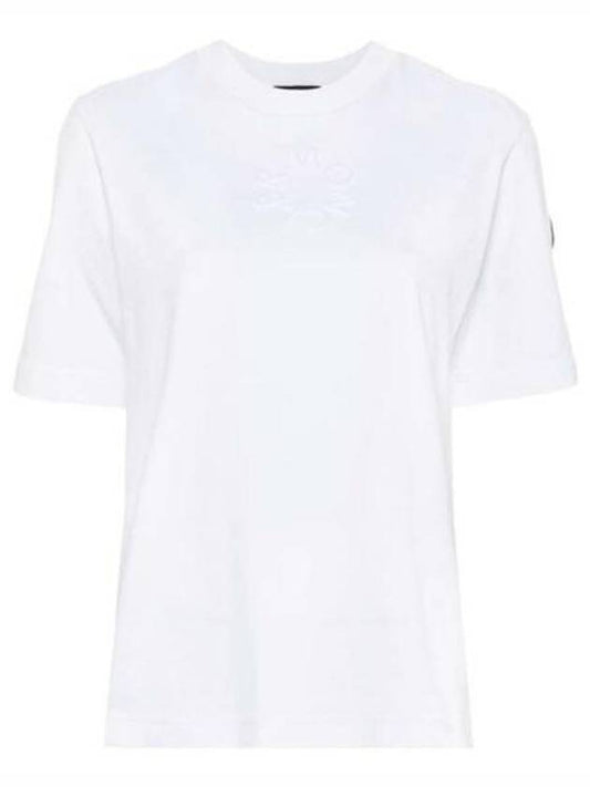 Embossed Logo Short Sleeve T-Shirt White - MONCLER - BALAAN 1