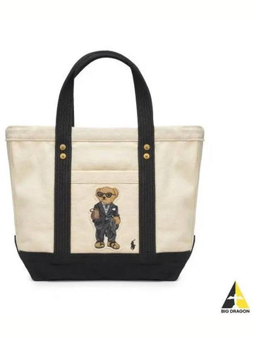 W Canvas Small Polo Bear Tote Bag Beige - POLO RALPH LAUREN - BALAAN 1