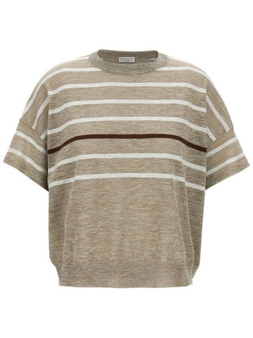 Brunello Cucinelli Lurex Stripes Sweater - BRUNELLO CUCINELLI - BALAAN 1