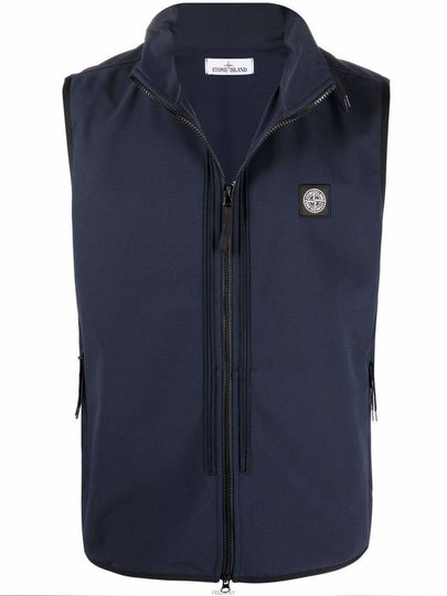 Logo Patch Softshell Vest Navy - STONE ISLAND - BALAAN 2