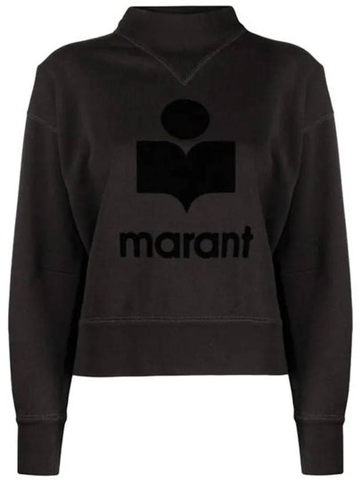 Moby Velvet Logo Sweatshirt Fade Black SW0003FA A1M07E 02FK - ISABEL MARANT - BALAAN 2