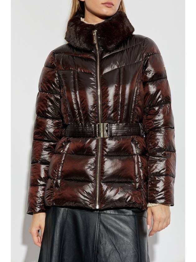 Michael Michael Kors Padded Jacket With Faux Fur, Women's, Brown - MICHAEL KORS - BALAAN 3