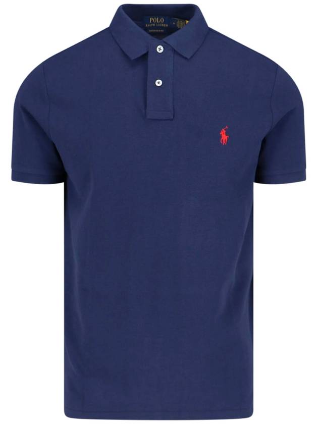 Men's Red Embroidered Logo Polo Shirt Navy - POLO RALPH LAUREN - BALAAN 2