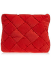 Intrecciato Cassette Woven Padding Document Clutch Bag Red - BOTTEGA VENETA - BALAAN 4