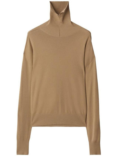 Roll Neck Wool Knit Top Beige - BURBERRY - BALAAN 2