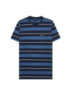 Embroidered Logo Striped Short Sleeve T-shirt Navy - BARBOUR - BALAAN 1