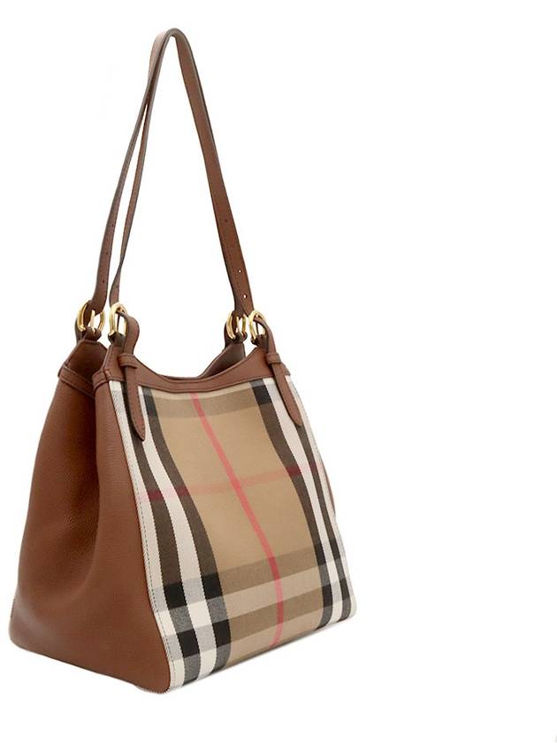 House Check Brown Leather Canterbury Small Tote Shoulder Bag - BURBERRY - BALAAN 3