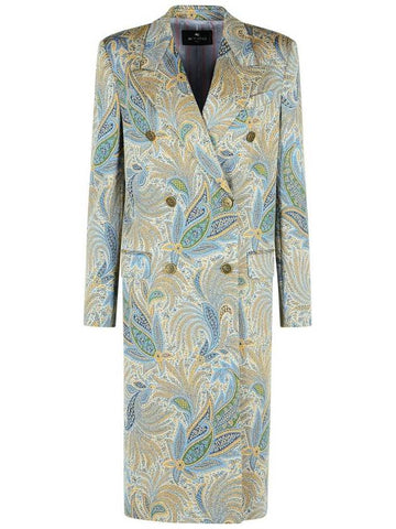 Etro Light Blue Polyester Blend Coat - ETRO - BALAAN 1