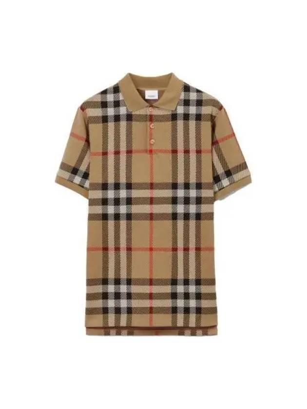 Vintage Check Jacquard Cotton Polo Shirt Archive Beige - BURBERRY - BALAAN 2