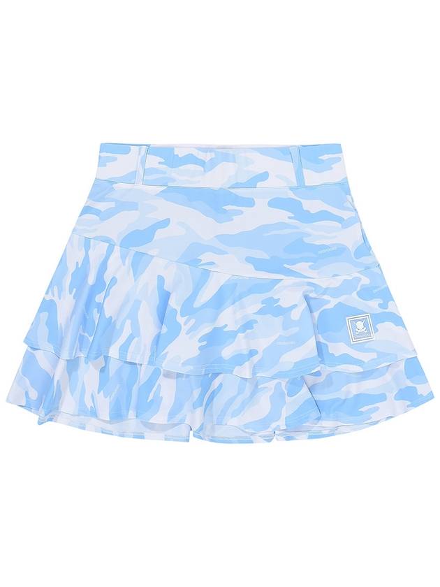 C23MSK003W Camo Double Skirt Blue - CHUCUCHU - BALAAN 1