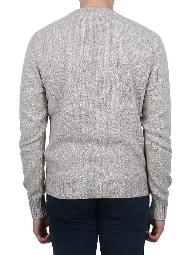 Men's Tonal Cashmere Crew Neck Sweater Champagne - AMI - BALAAN 5