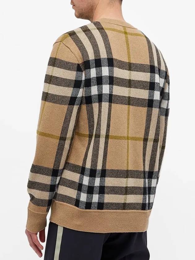 Checked Cashmere Jacquard Knit Top Beige - BURBERRY - BALAAN 5