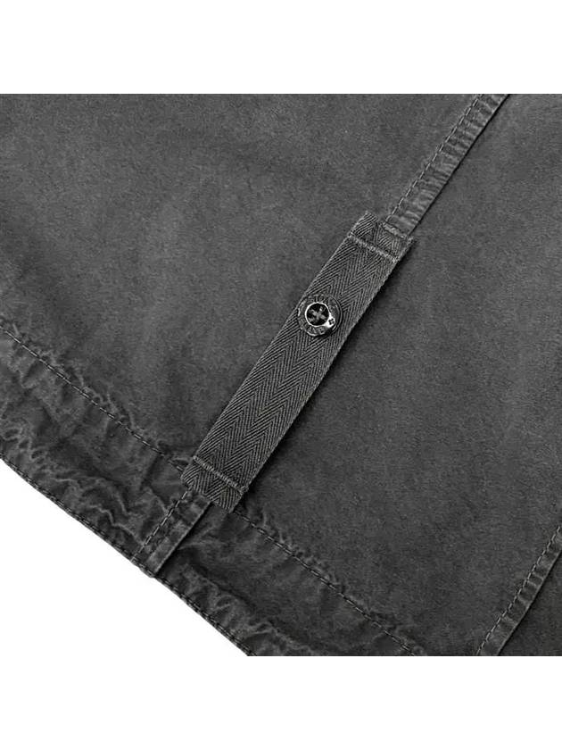 Brushed Canvas Old Effect Zip-Up Jacket Charcoal Grey - STONE ISLAND - BALAAN 8