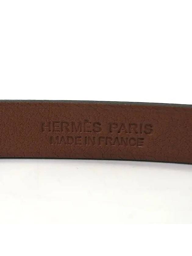 Black leather pink gold plated M 233 dor Infini Double Tour bracelet - HERMES - BALAAN 3