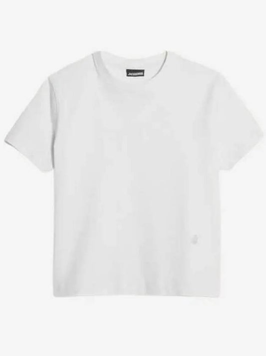 Women's Ava Mini Logo Embroidered Cotton Short Sleeve T-Shirt White - JACQUEMUS - BALAAN 2
