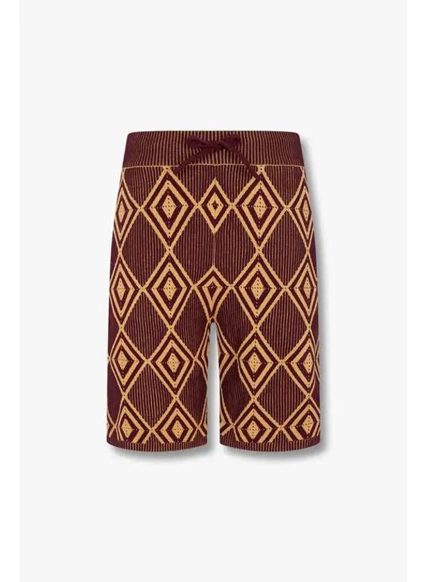 Men s Knitted Banding Jacquard Shorts Cherry Brown - DRIES VAN NOTEN - BALAAN 1