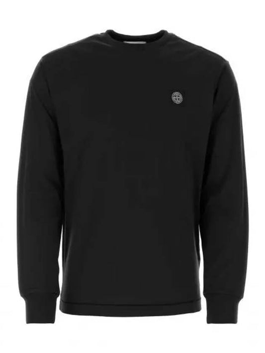 Chest Patch Long Sleeve T-Shirt Black - STONE ISLAND - BALAAN 2