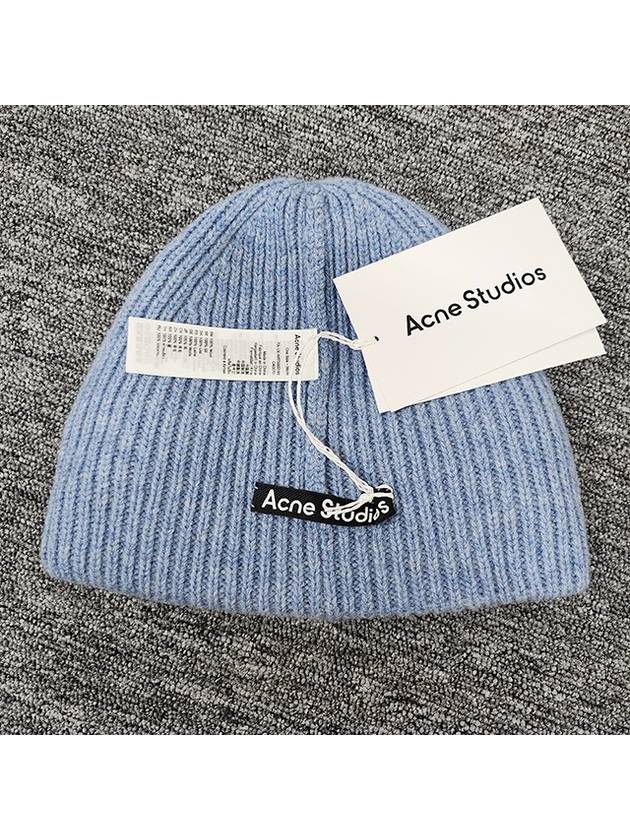 Small Face Logo Beanie Steel Blue - ACNE STUDIOS - BALAAN 8