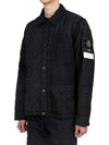 Men's Stella Wappen Patch Quilted Jacket Black - STONE ISLAND - BALAAN 5