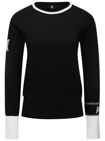 Official W CASHMERE BLEND INTARSIA SW BK - ANEWGOLF - BALAAN 1