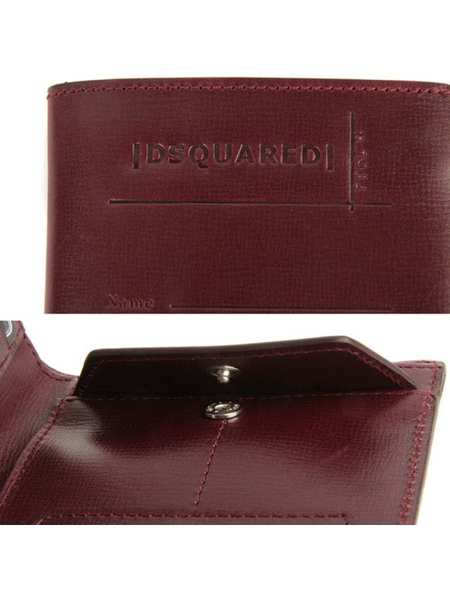 WA4103 V243 57 DEAN DAN Dark Wine Half Wallet - DSQUARED2 - BALAAN 5