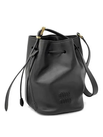 5BE090 2CRM logo leather bucket bag 1207780 - MIU MIU - BALAAN 1