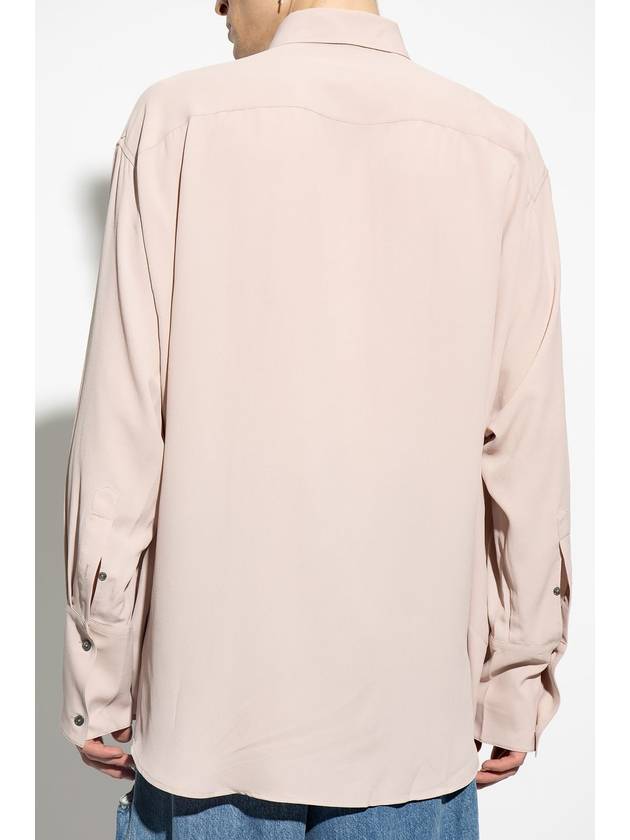 Alexandre Mattiussi Silk Blend Long Sleeve Shirt Pink - AMI - BALAAN 4