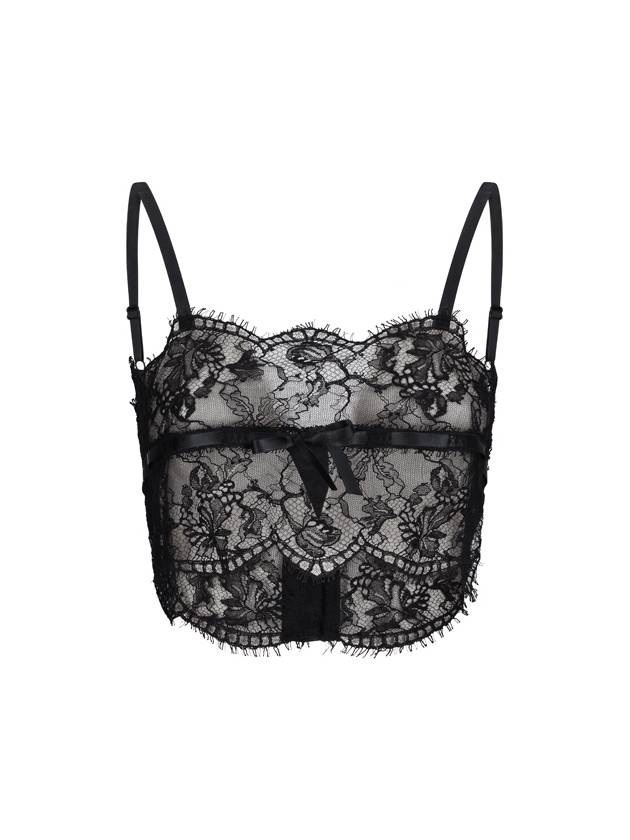 Lace Lingerie Sleeveless Top Black - DOLCE&GABBANA - BALAAN 2