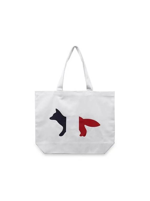 Tricolor Fox Tote Bag White - MAISON KITSUNE - BALAAN 2