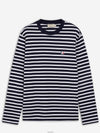 Fox Logo Stripe Long Sleeve T-Shirt Navy - MAISON KITSUNE - BALAAN 2