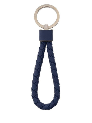 Intrecciato Leather Key Holder  Navy - BOTTEGA VENETA - BALAAN 1