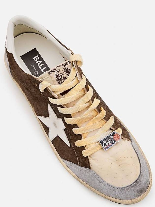 Ball Star Leather Low Top Sneakers Brown - GOLDEN GOOSE - BALAAN 5