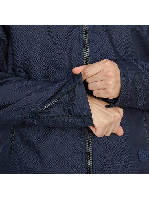 Interlocking G Nylon Canvas Zip Up Jacket Navy - GUCCI - BALAAN 10