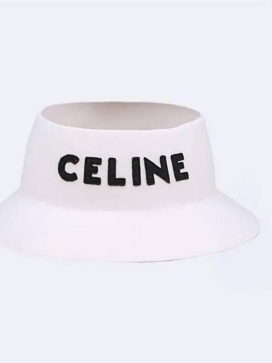 Cloche Felt Bucket Hat Offwhite - CELINE - BALAAN.