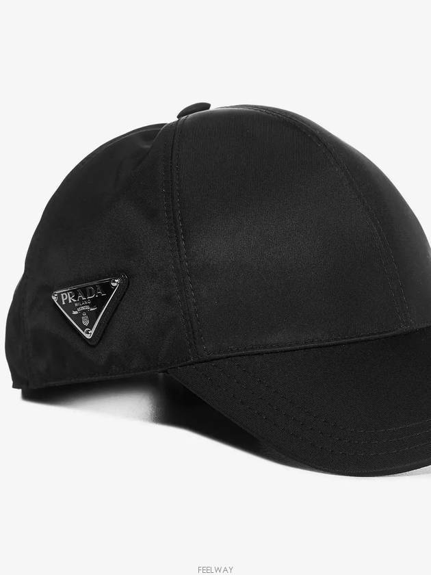 triangle logo re-nylon ball cap black - PRADA - BALAAN 4