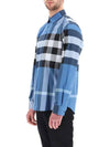 Burberry Blue Check Stretch Poplin SOMERTON Shirt 8038656 - COMME DES GARCONS - BALAAN 4