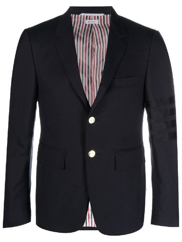 Plain Weave Suiting 4 Bar Classic Sport Jacket Dark Blue - THOM BROWNE - BALAAN 2