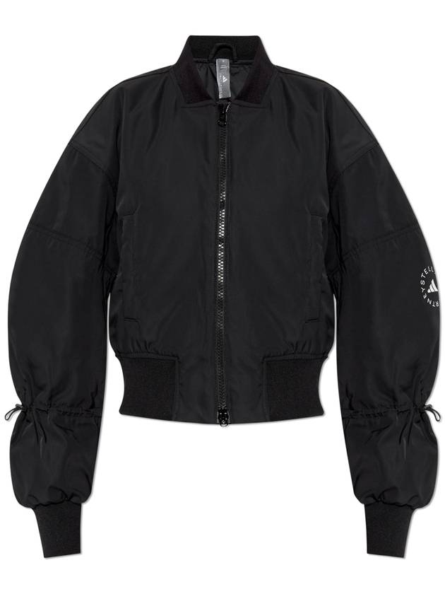 By Stella McCartney Truenature Woven Cropped Bomber Jacket Black - ADIDAS - BALAAN 2