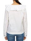 Cotton Poplin Ruffle V-Neck Blouse Bright White - GANNI - BALAAN 6