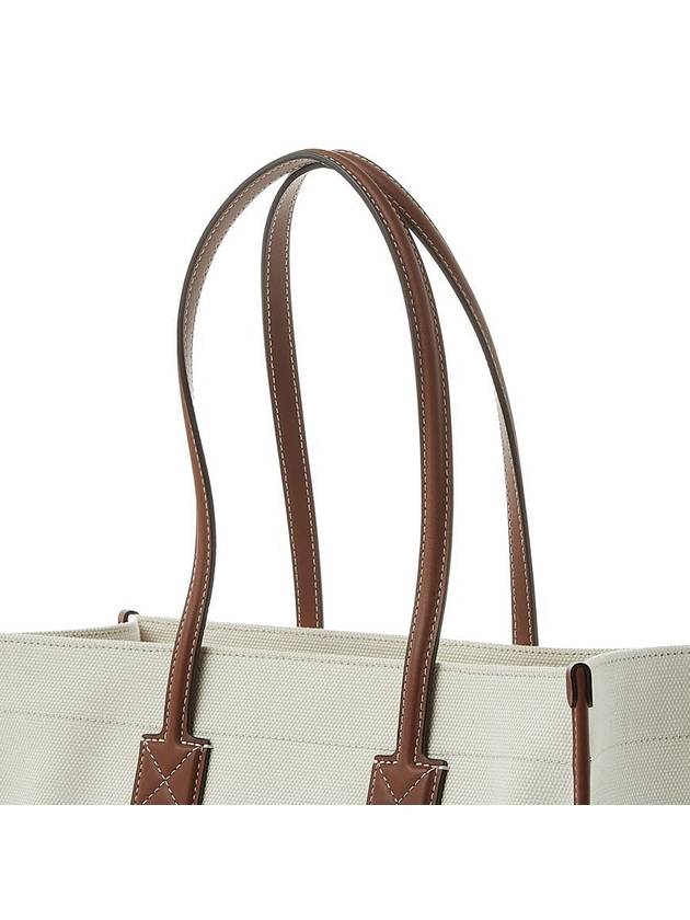 Freya Small Canvas Leather Tote Bag Natural Tan - BURBERRY - BALAAN 9