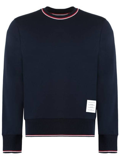 Logo Tab RWB Stripe Trimming Knit Top Navy - THOM BROWNE - BALAAN 2