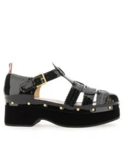 Soft Patent Fisherman Clog Sandals Black - THOM BROWNE - BALAAN 2