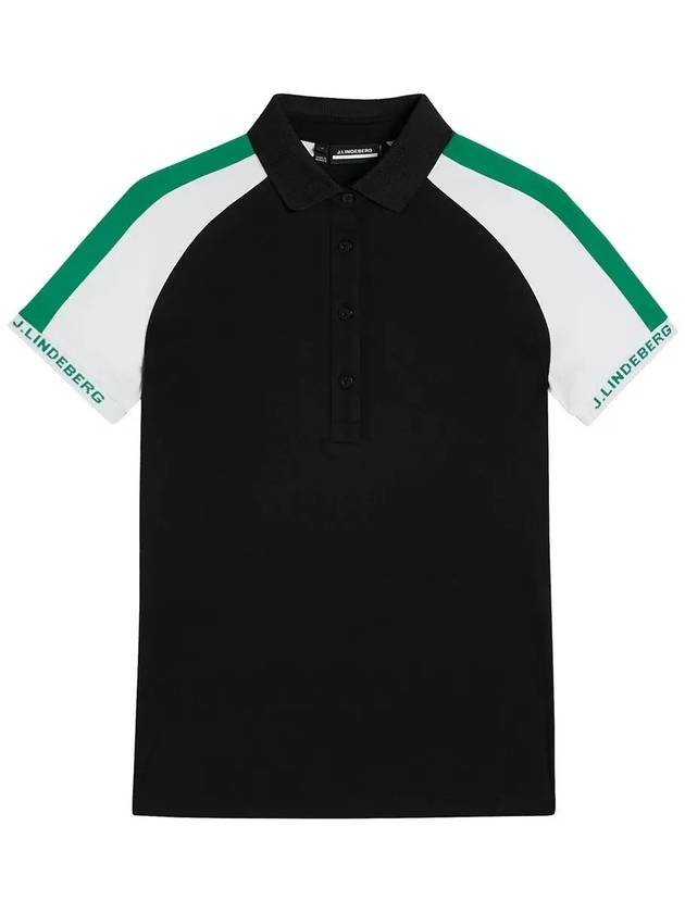 SS Golf Short Sleeve PERINNE POLO Black - J.LINDEBERG - BALAAN 1