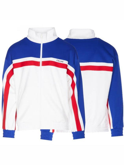 Logo Electric Blue Track Jacket White - CELINE - BALAAN 2