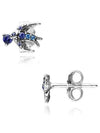 Women's Sparkling Swallow Stud Earrings Blue - PANDORA - BALAAN 4